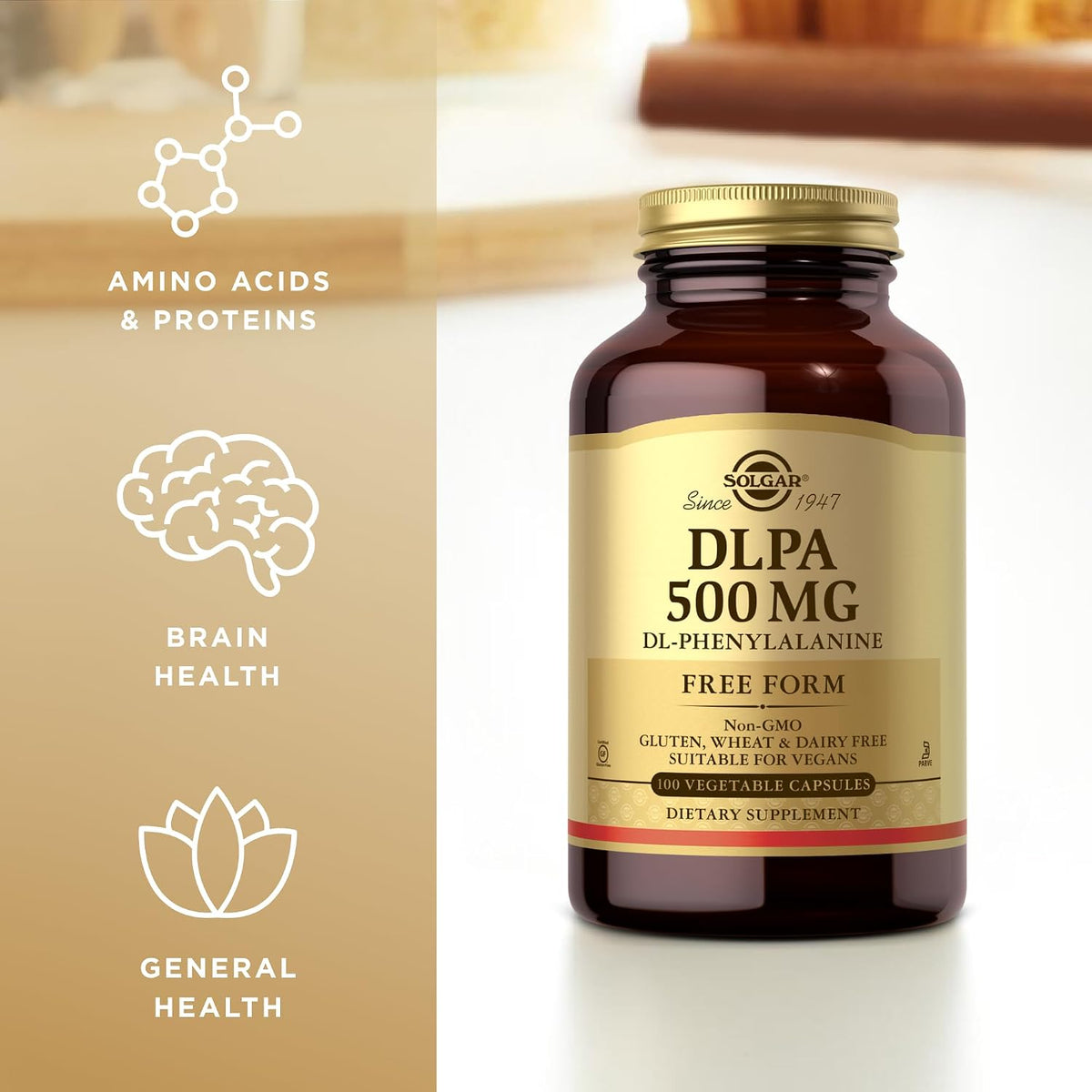 Solgar DLPA 500mg, 100 Vegetable Capsules - görsel 4