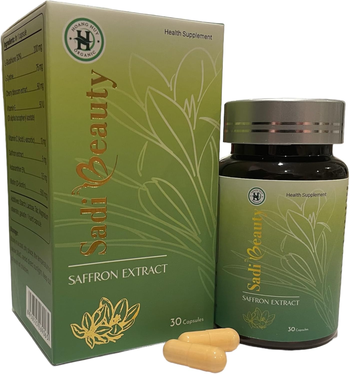 Sadi Beauty Saffron Extract Capsules with L-Glutathione, Vitamin C & E – Brighten Skin Tone, Reduce Dark Spots (30 Capsules) - görsel 5