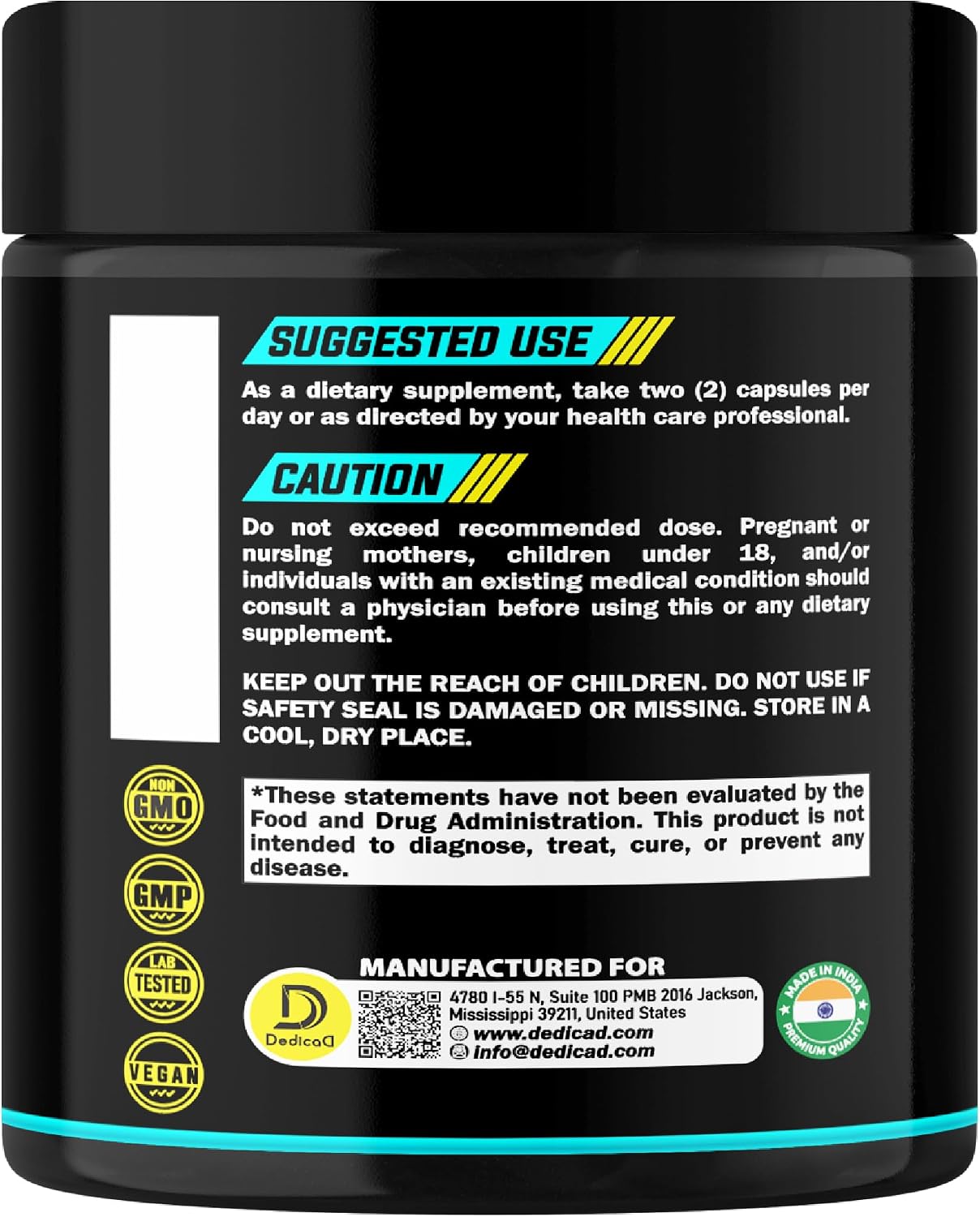 DEDICAD 500mg Lactoferrin Supplement - 120 Capsules for 2-Month Supply - görsel 8
