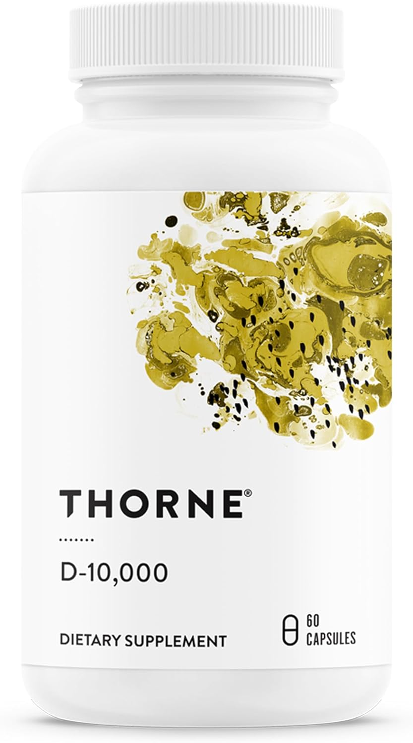 THORNE Vitamin D-10,000 - High Potency Vitamin D3 Supplement - Supports Bone, Teeth & Immune Health - 60 Capsules - görsel 1