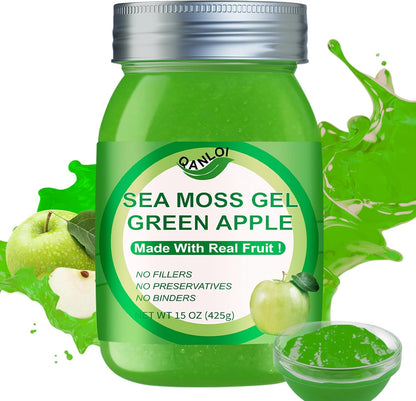 QANLOI Seamoss Raw Gel with Irish Sea Moss – Apple Cinnamon (525 g)