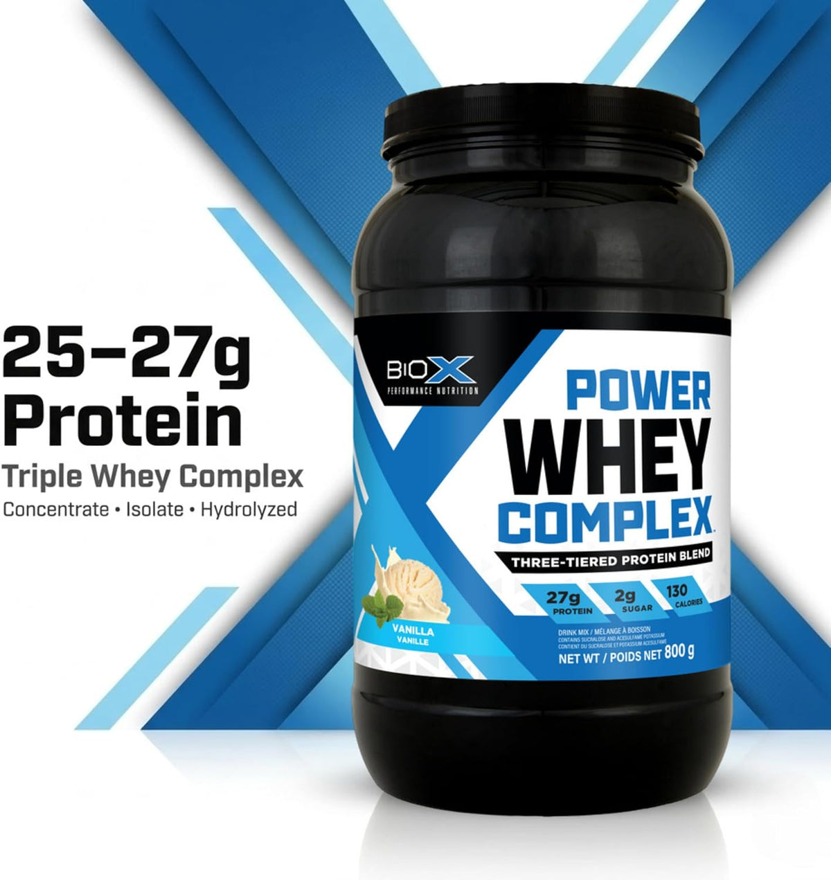 BioX Power Whey Complex | High Protein 100% Pure Whey Protein Powder | 26g Protein | 52 Servings, 4LB (Chocolate) - görsel 3