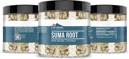Earthborn Elements Suma Root 200 Capsules, Pure and Undiluted, No Additives