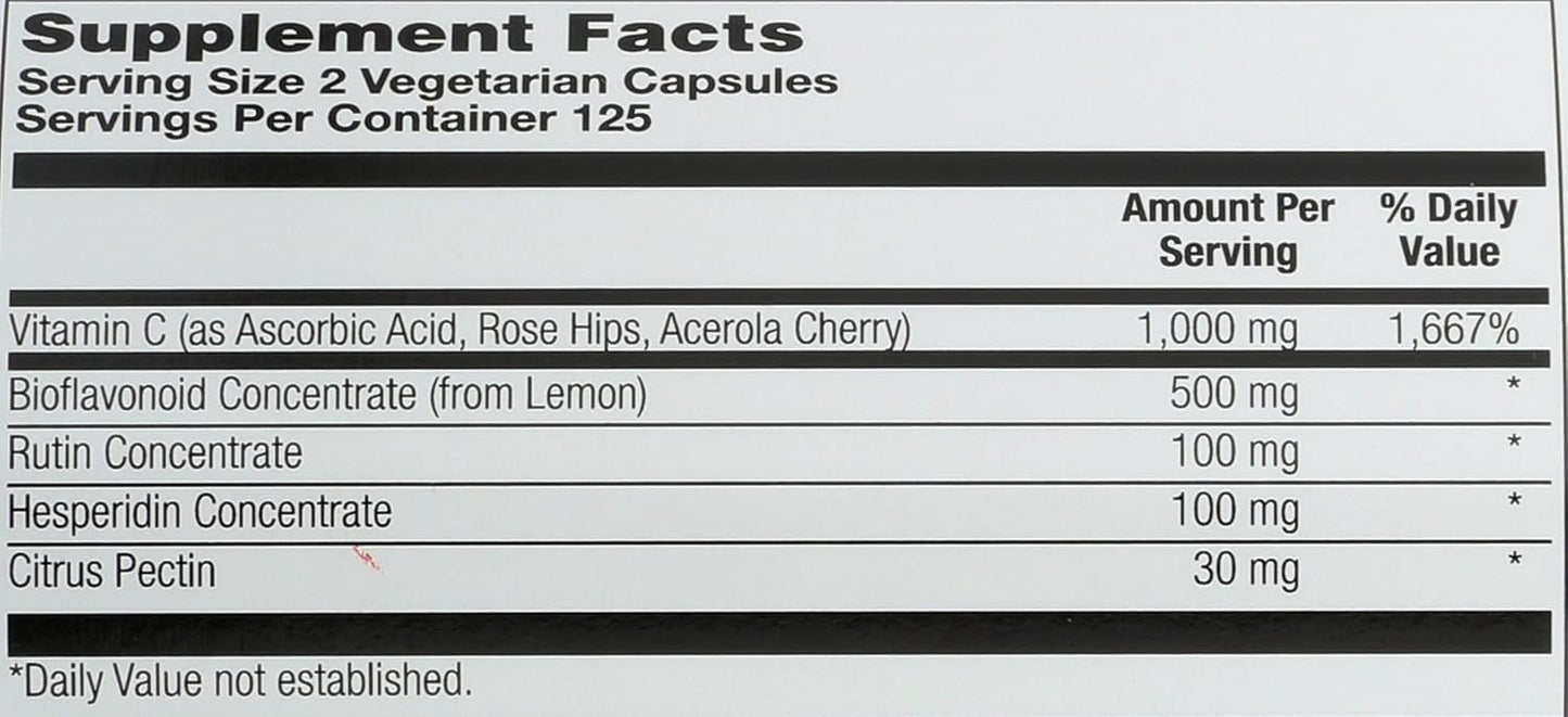 Solaray Super Bio C Buffered Vitamin C - 250 Capsules - görsel 3