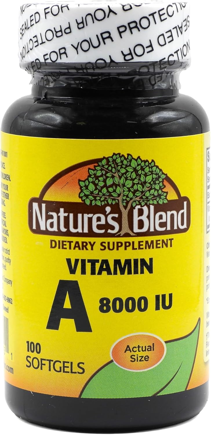 Nature's Blend Vitamin A 8000 IU (2400 µg) - 100 Softgels - görsel 1