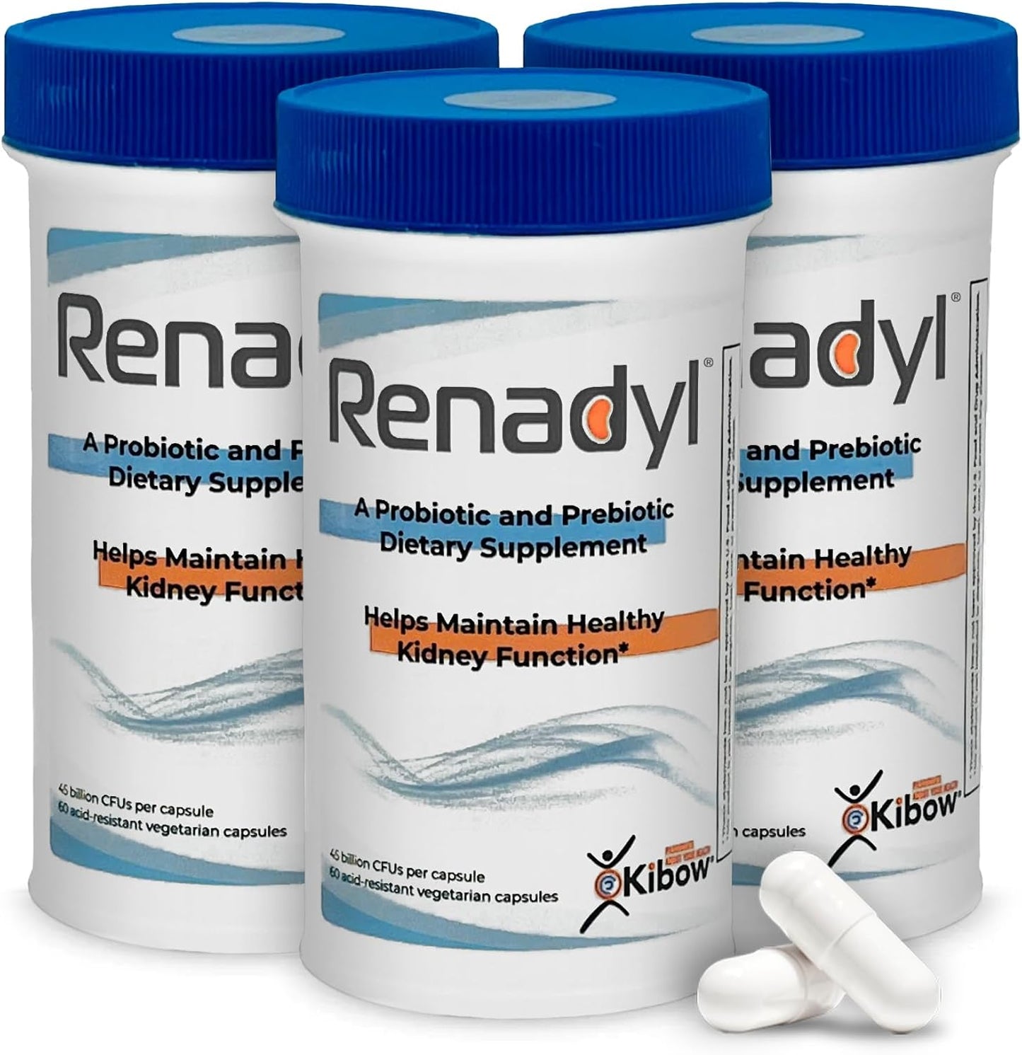 Kibow Renadyl – Kidney Probiotic Supplement with 45 Billion CFUs, 180 Capsules (3-Month Supply) - görsel 1