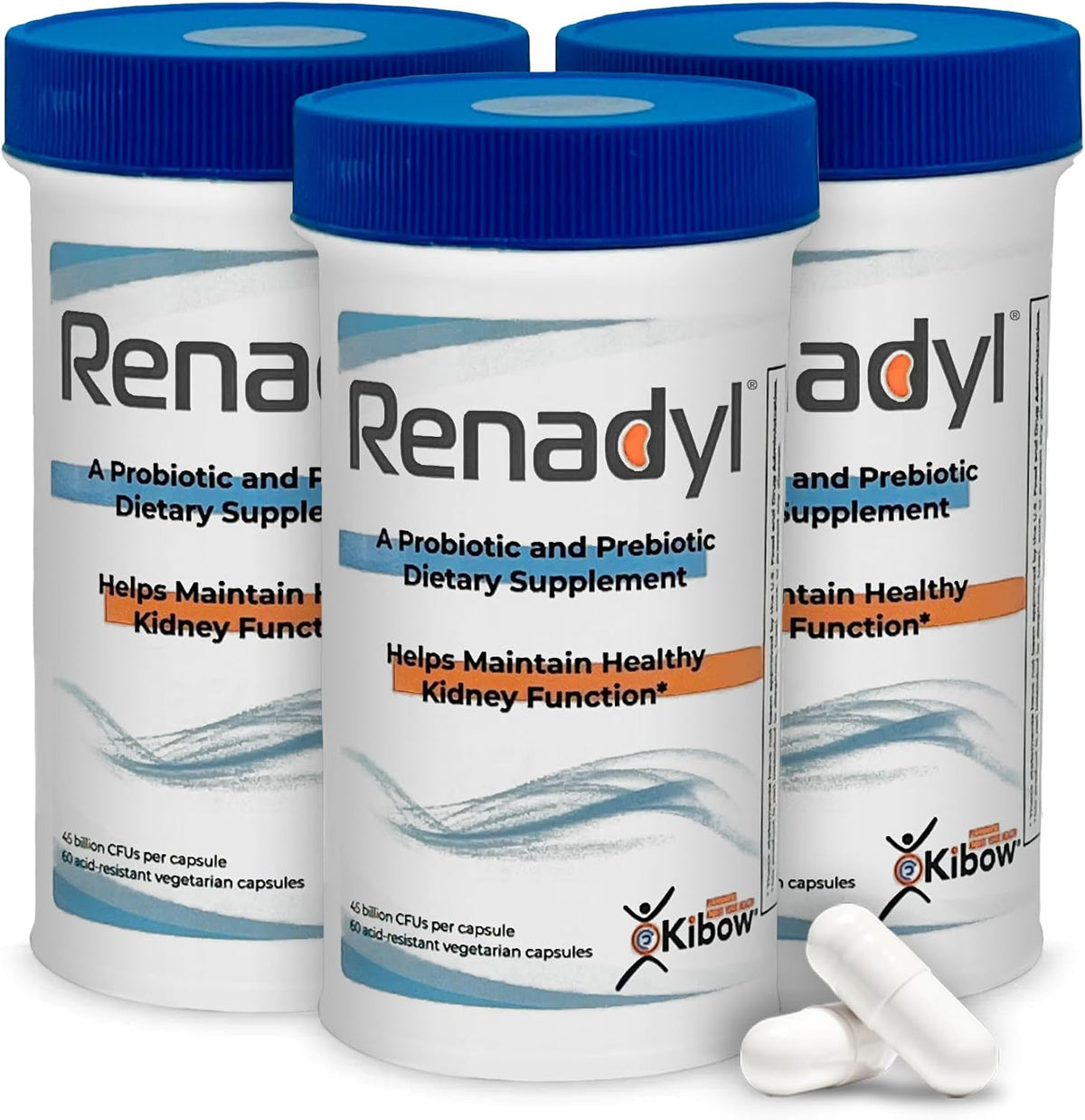 Kibow Renadyl – Kidney Probiotic Supplement with 45 Billion CFUs, 180 Capsules (3-Month Supply) - görsel 1