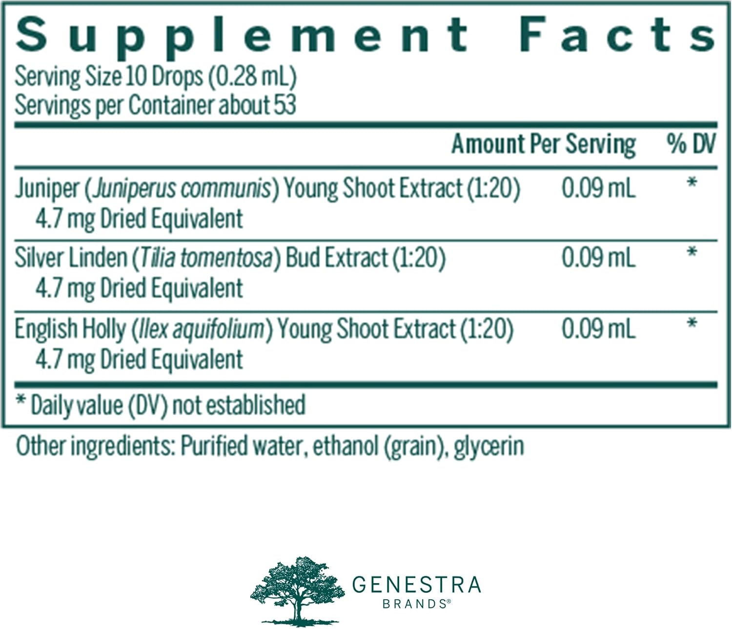 Genestra Brands SPM-gen - Juniper, Silver Linden, and English Holly Herbal Supplement (0.5 fl oz) - görsel 2