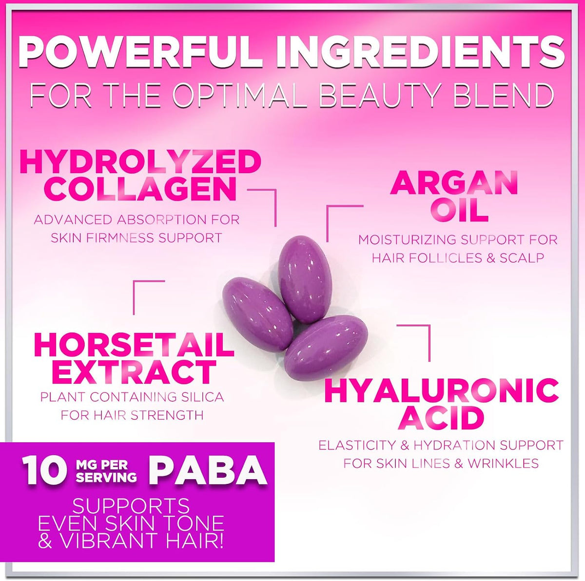 Hair Vitamins for Women for Hair Growth – Argan-Infused with Collagen, Biotin & Hyaluronic Acid - görsel 3
