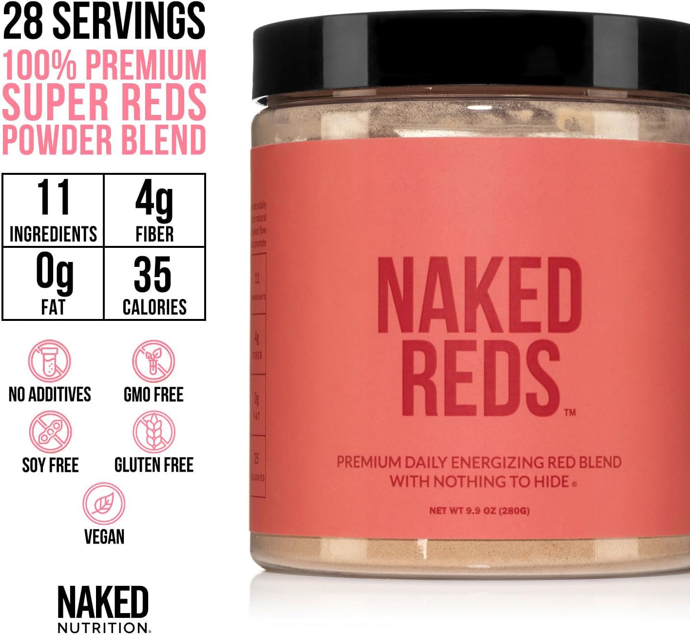 NAKED Reds Superfood Powder - Healthy, Energising Polyphenol Fruit Powder Mix, No Fillers, No Additives, Vegan, Non-GMO, Gluten-Free - 28 Servings - görsel 3