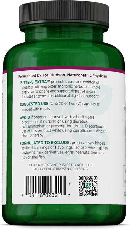 Vitanica Bitters Extra - Digestion Support Supplement with Dandelion Root - Digestive Enzymes & Ginger Root - 90 Capsules