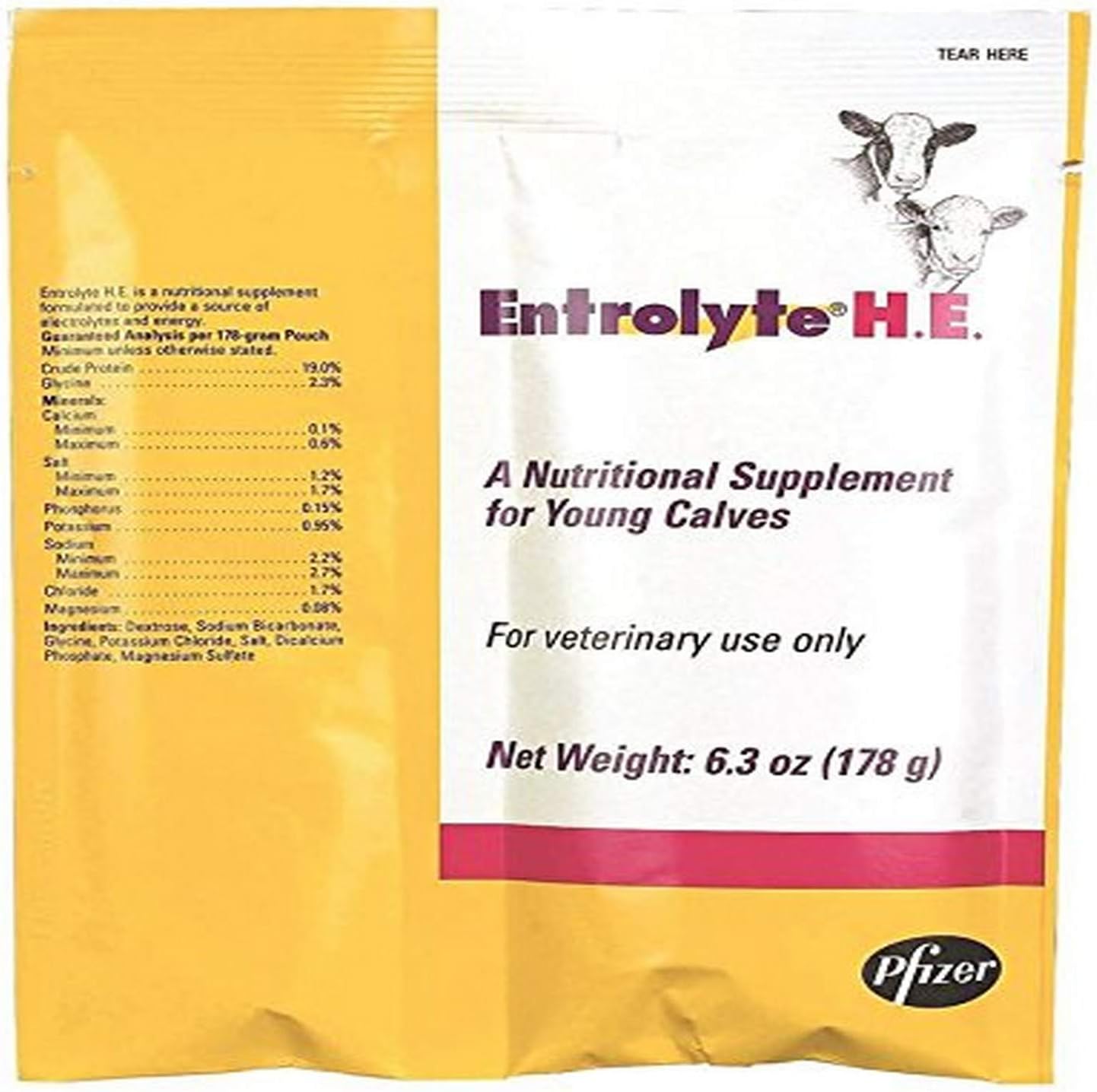 RS Animal Health 8152 Electrolyte H.E. Packets for Young Calves, 178g - görsel 1