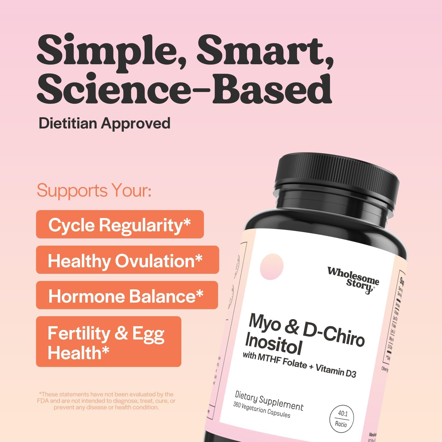 Myo-Inositol & D-Chiro Inositol Capsules with MTHF Folate, Vitamin D | 40:1 Ratio | Food Supplement for Women's Health | 360 Capsules - görsel 2