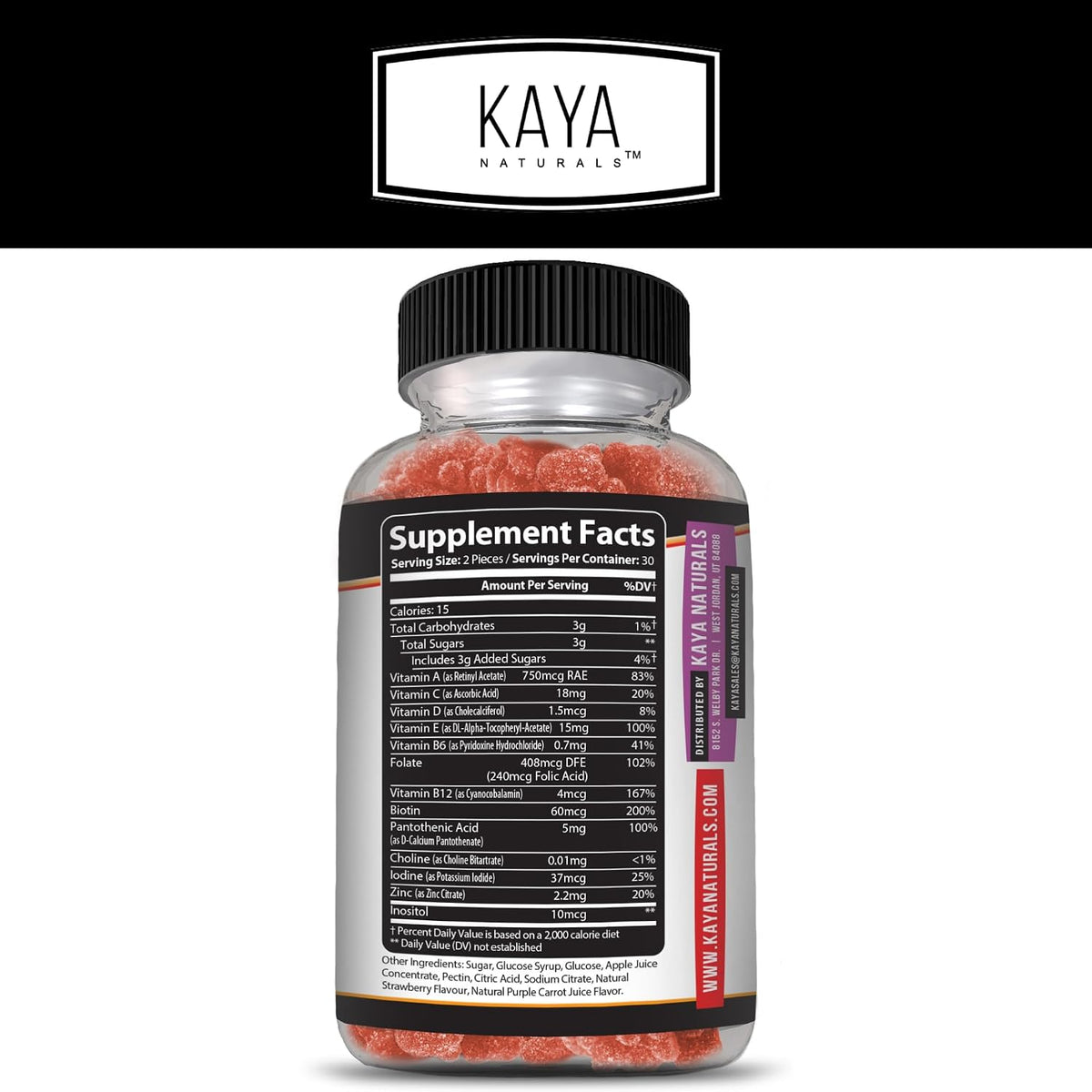 Kaya Naturals Adult Multivitamin Gummy, 60 Gummies - görsel 2