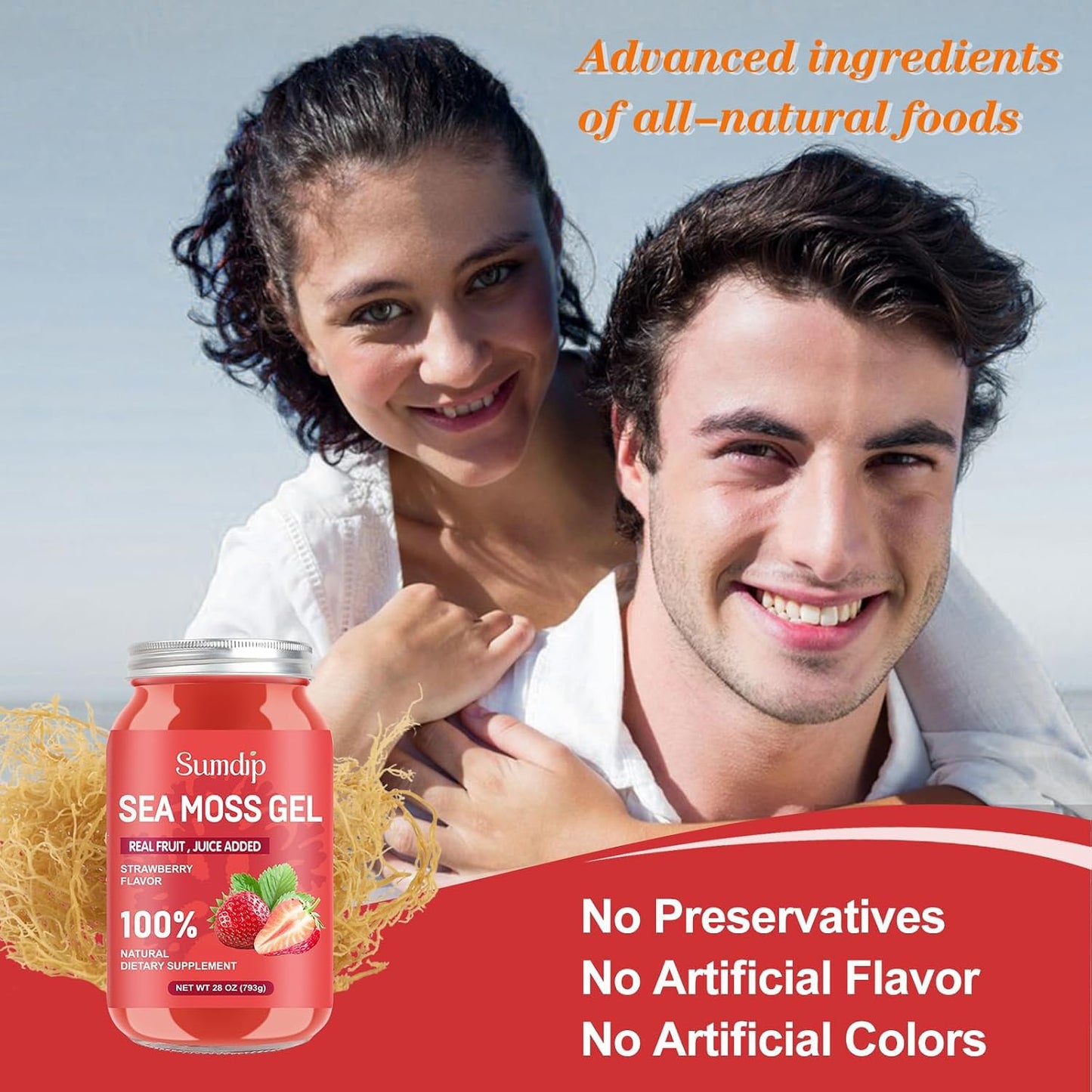 SumDIP Strawberry Sea Moss Gel, 28 oz (794 g) - görsel 7