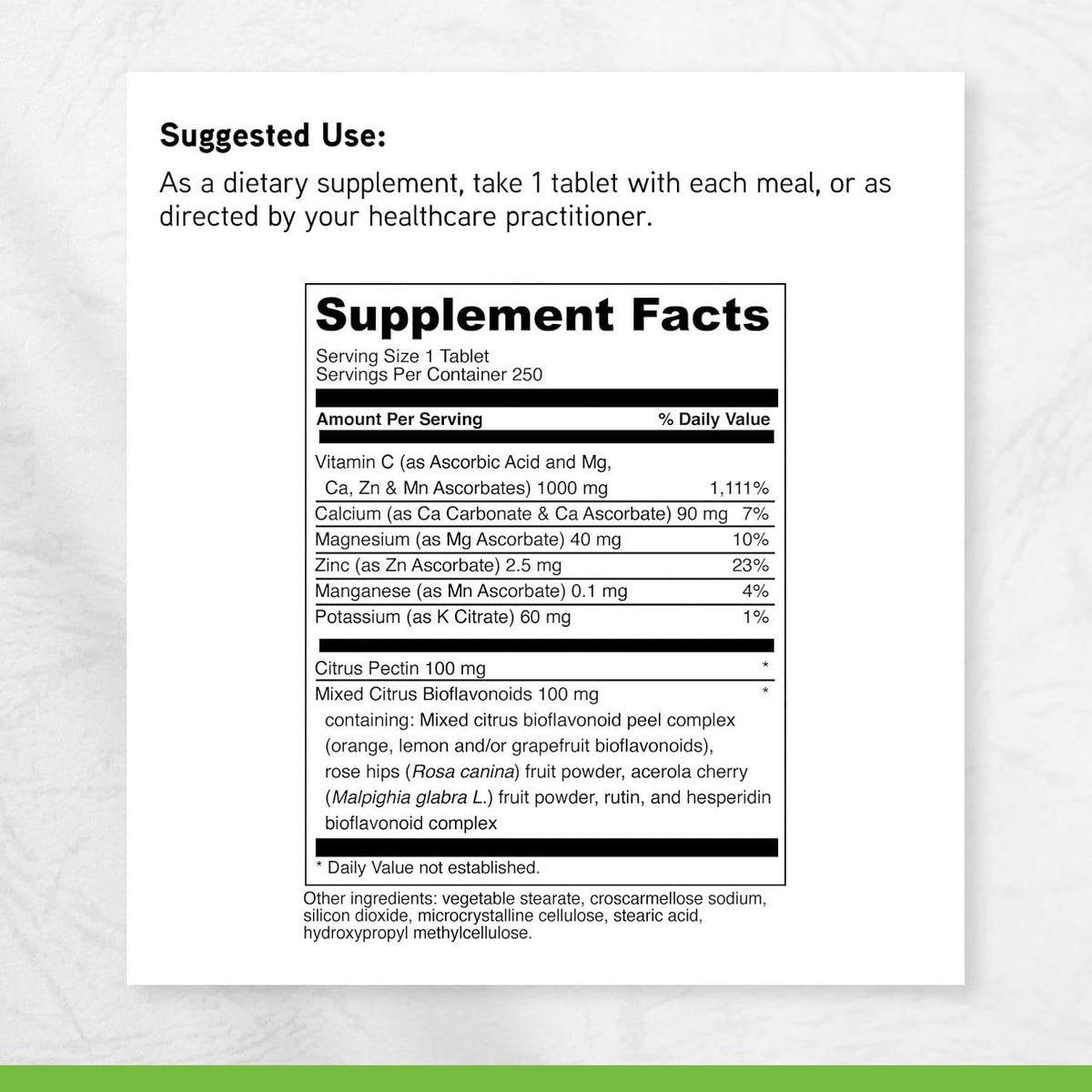 DAVINCI Labs Poten-C - Vitamin C Buffered Ascorbate with Minerals & Bioflavonoids - Contributes to Normal Immune Function & Collagen Formation - 250 Tablets - Vegetarian & Gluten-Free - görsel 6