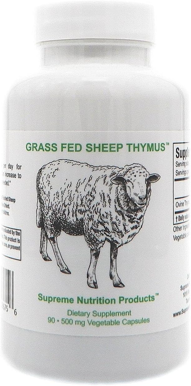 Supreme Nutrition Sheep Thymus – 100% Grass-Fed and Finished in New Zealand, 90 Capsules of Pure Ovine Thymus - görsel 1