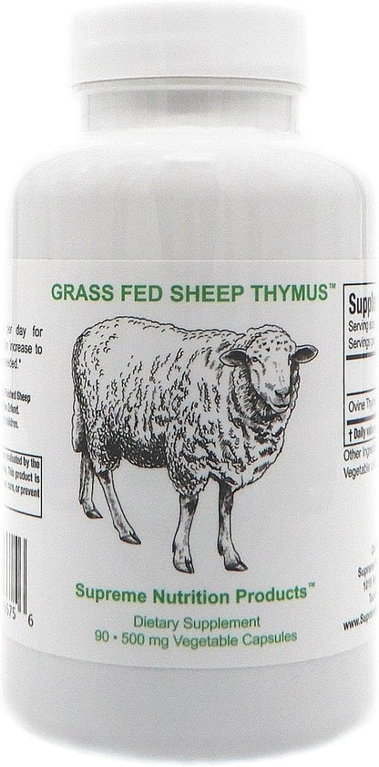Supreme Nutrition Sheep Thymus – 100% Grass-Fed and Finished in New Zealand, 90 Capsules of Pure Ovine Thymus