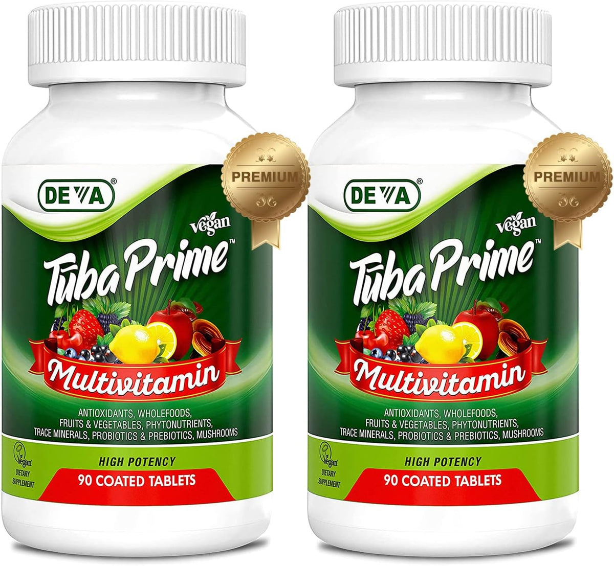 DEVA Tuba Prime Vegan Multivitamin – High-Potency Vitamin and Mineral Food Supplement with Antioxidants, Fruits, Vegetables, Super Mushrooms, Probiotics, Prebiotics, Seeds, Herbs – 90 Tablets - görsel 10