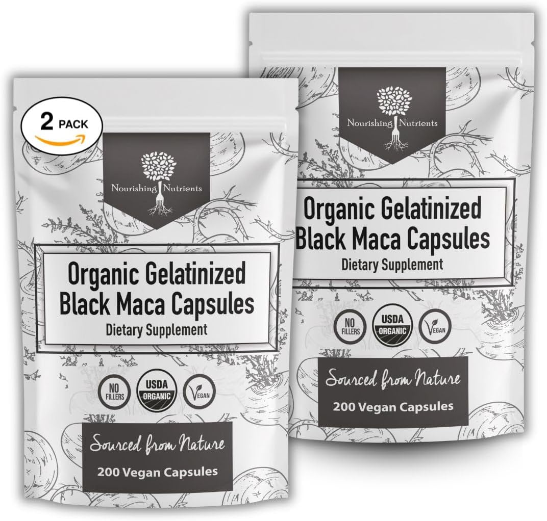 Organic Gelatinised Black Maca – 4x Bioavailability, 200 Vegan Capsules (1000mg) - görsel 10