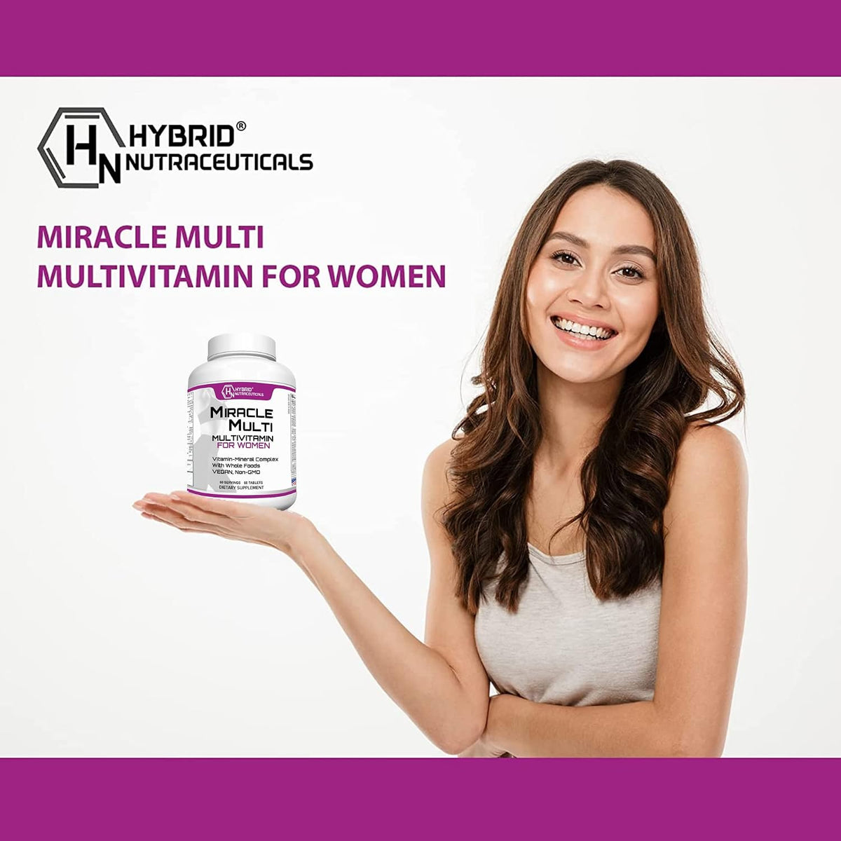 MiracleMulti Women's Multivitamin with Probiotics, Biotin, Folic Acid, Enzymes & Fruit/Vegetable Blend, 60 Capsules (Non-GMO) - görsel 6