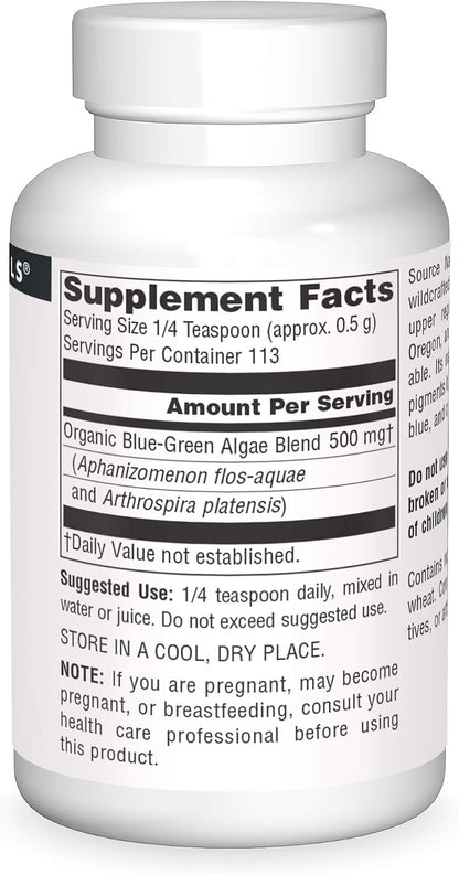 Source Naturals Blue-Green Algae from Klamath Lake - 60 g Powder