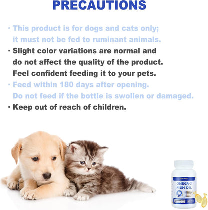 MARIMER Omega-3 Fish Oil for Dogs & Cats, Snip Tips Soft gel capsules, 180 Count