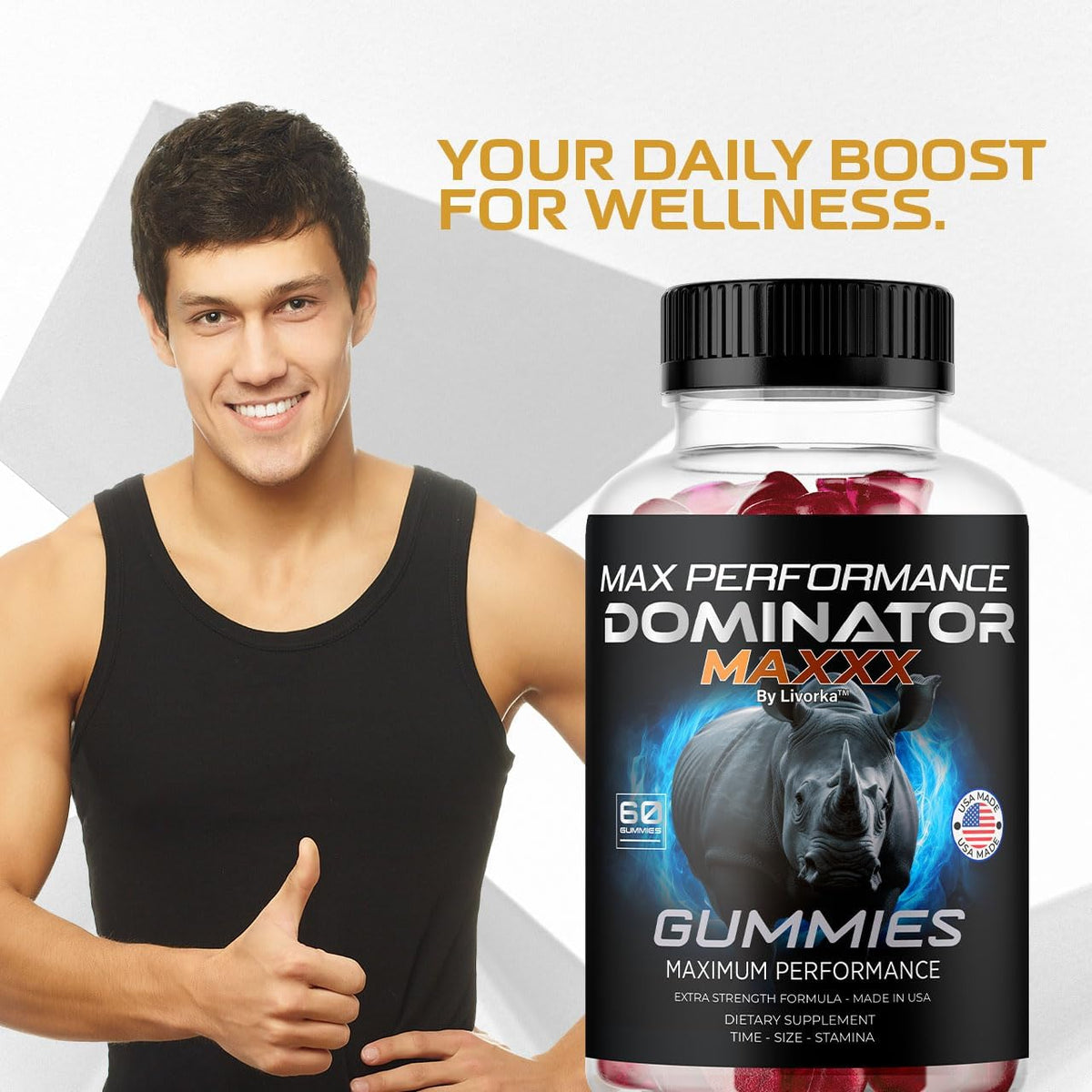 Dominator Maxxx Gummies for Men – 3‑Pack (180 Gummies) - görsel 5