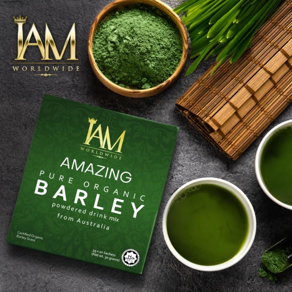 IAM Amazing Pure Organic Barley Powder Drink - Barley Green Natural Blend (10 Sachets) - görsel 2