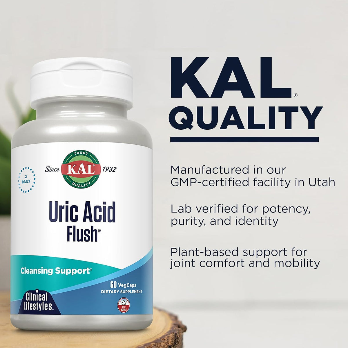 KAL Uric Acid Flush - Tart Cherry Blend, Celery Seed and More - 60 Vegetable Capsules - görsel 4