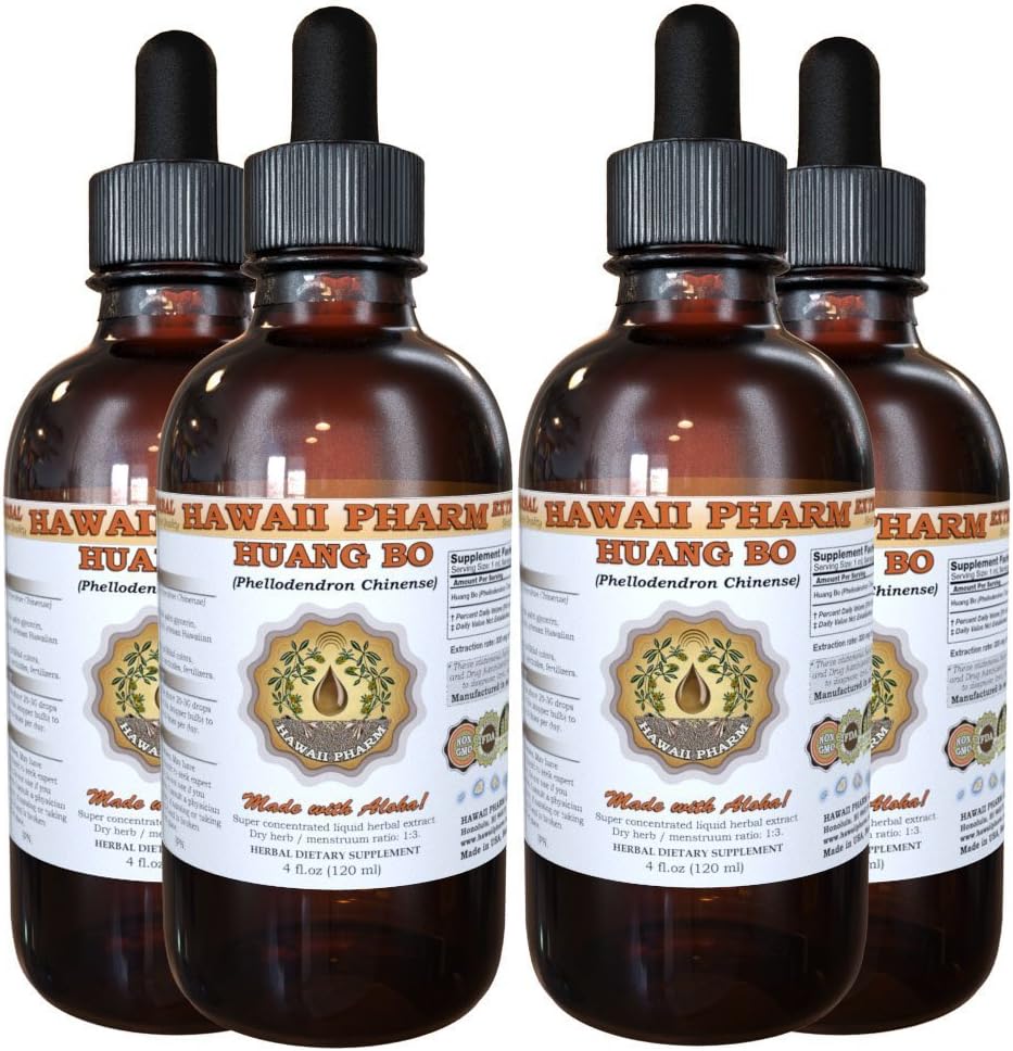 Huang Bo Tincture - Amur Cork Tree (Phellodendron Chinense) Bark Liquid Extract, 4x4 oz - görsel 1
