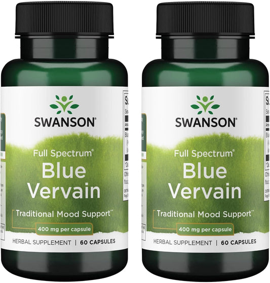 Swanson Full Spectrum Blue Vervain 400 mg 60 Capsules (2 Pack)