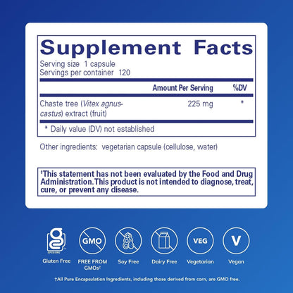 Pure Encapsulations Chaste Tree (Vitex) – Traditional Herbal Support, 120 Capsules