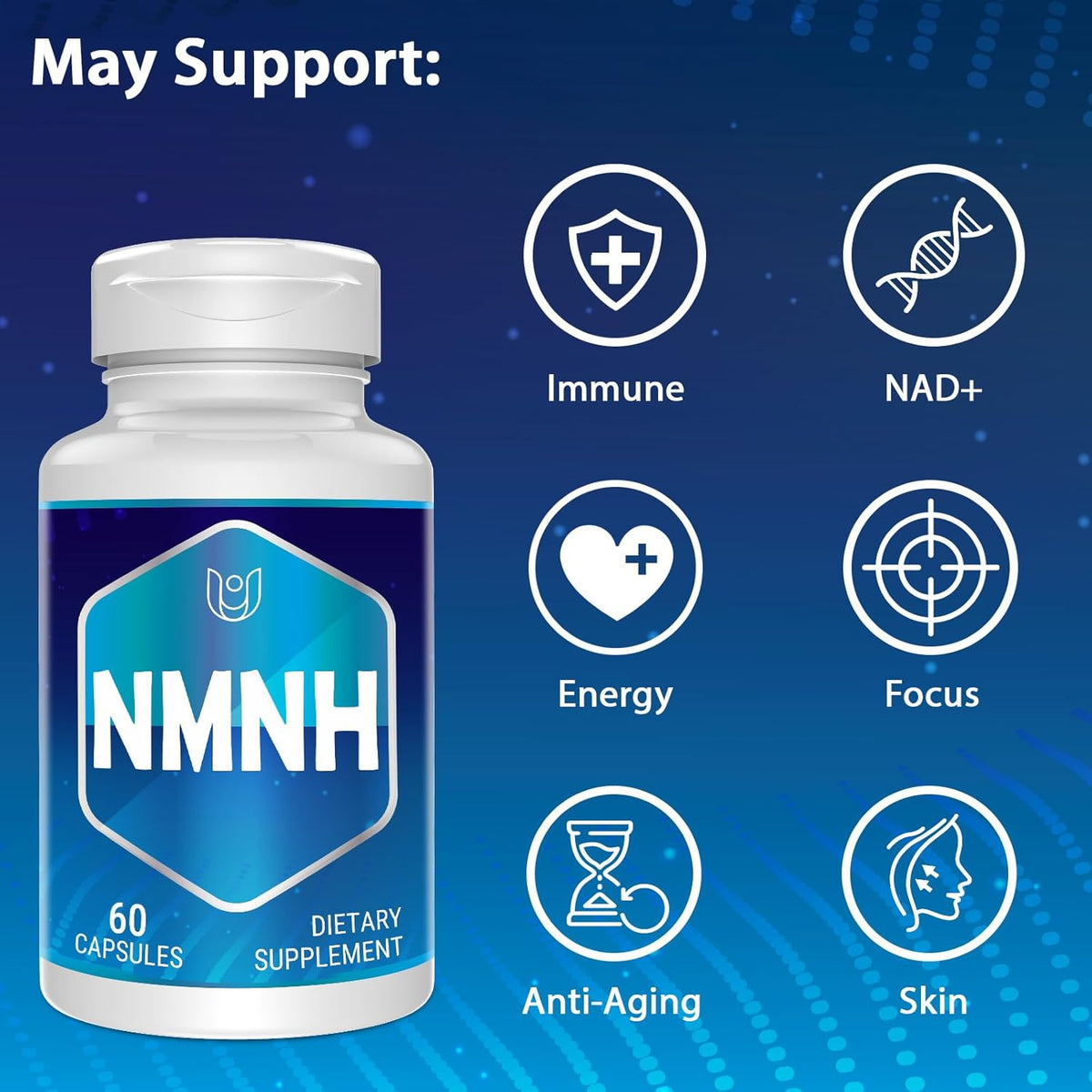 NMNH (Dihydronicotinamide Mononucleotide) - NAD+ Food Supplement to Boost NAD+ Levels, 500 mg per serving, 60 Capsules - görsel 2