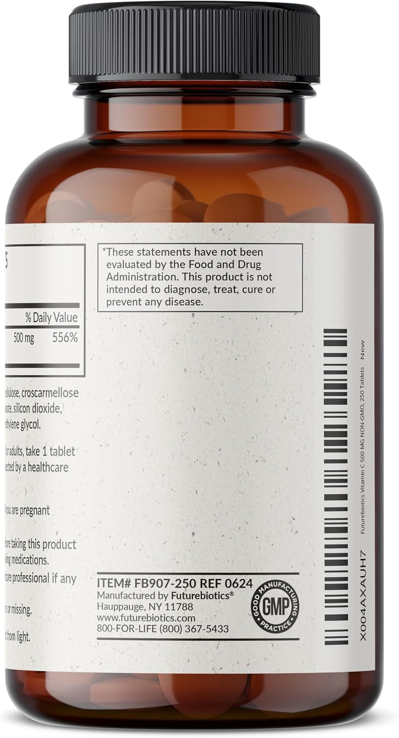 Futurebiotics Vitamin C 500mg Non-GMO, 250 Tablets - görsel 7