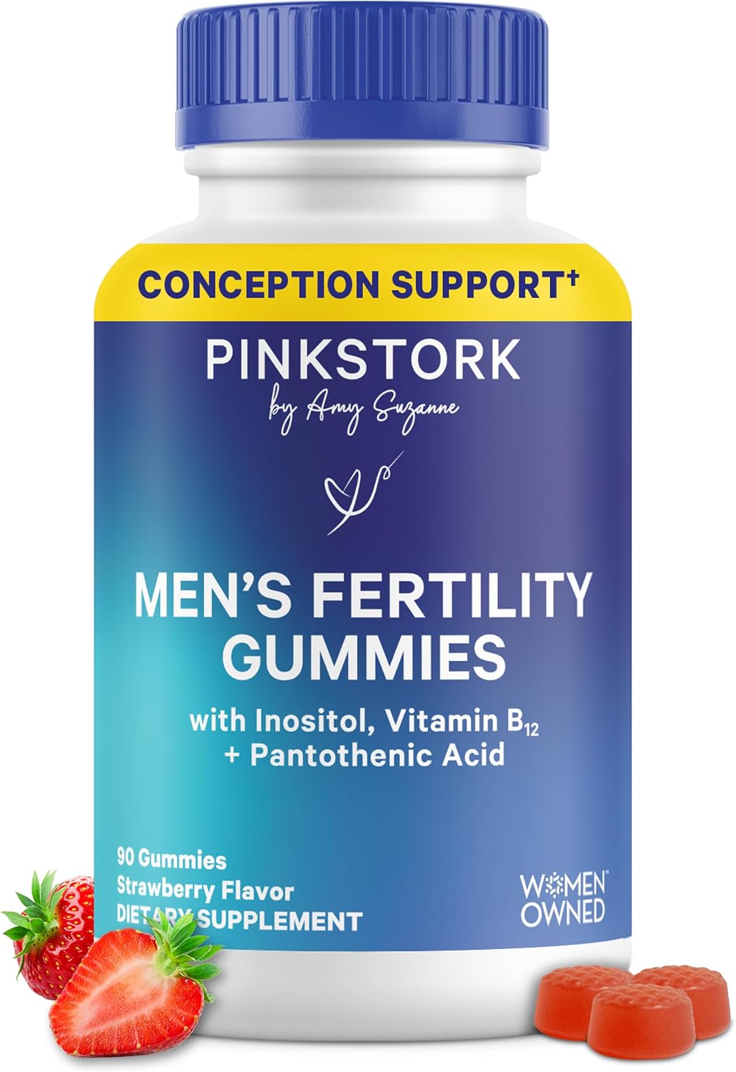 Blue Stork Fertility Supplement Gummies for Men – Male Prenatal Vitamins, Conception Support for Him – 90 Gummies - görsel 1