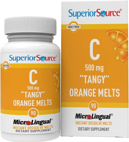 Superior Source Vitamin C 500 mg Tangy Orange Melts - 90 Sublingual Tablets