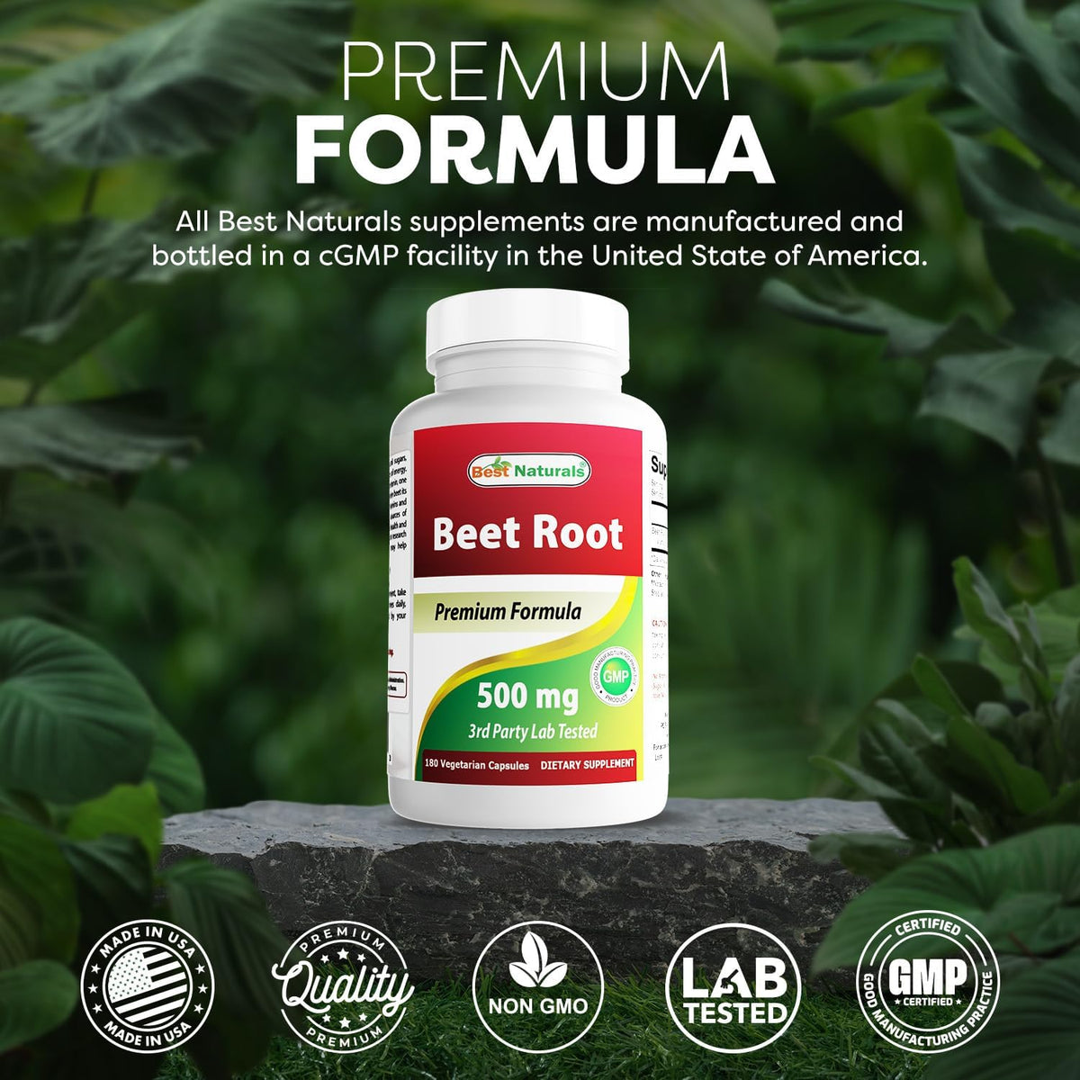 Best Naturals Beet Root Powder 500 mg Capsules, 180 Count - görsel 5