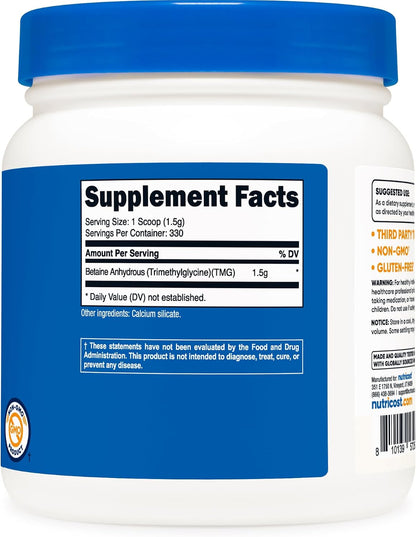 Nutricost Betaine Anhydrous (TMG) Powder, 500 g