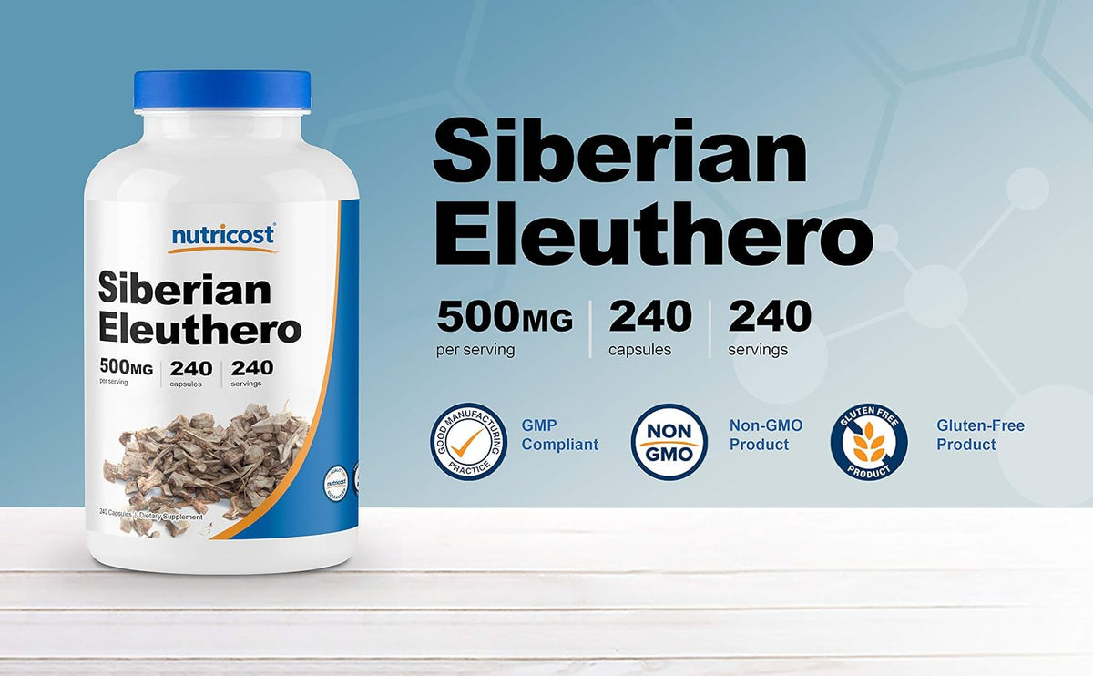 Nutricost Siberian Eleuthero 500mg, 240 Capsules - görsel 3