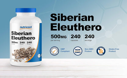 Nutricost Siberian Eleuthero 500mg, 240 Capsules