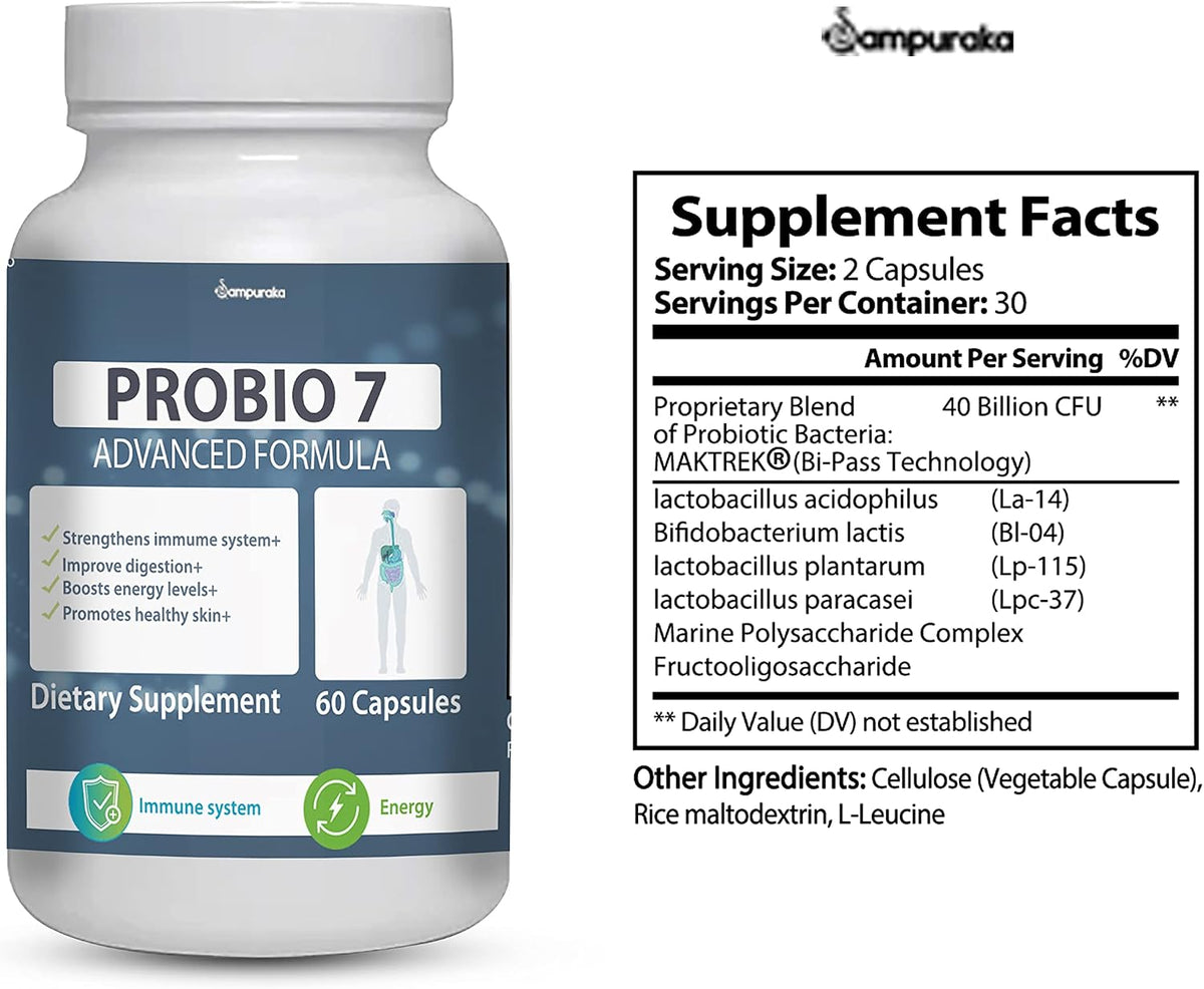 Probio7 Advanced Formula 30-Day Supply - 60 Capsules - görsel 2