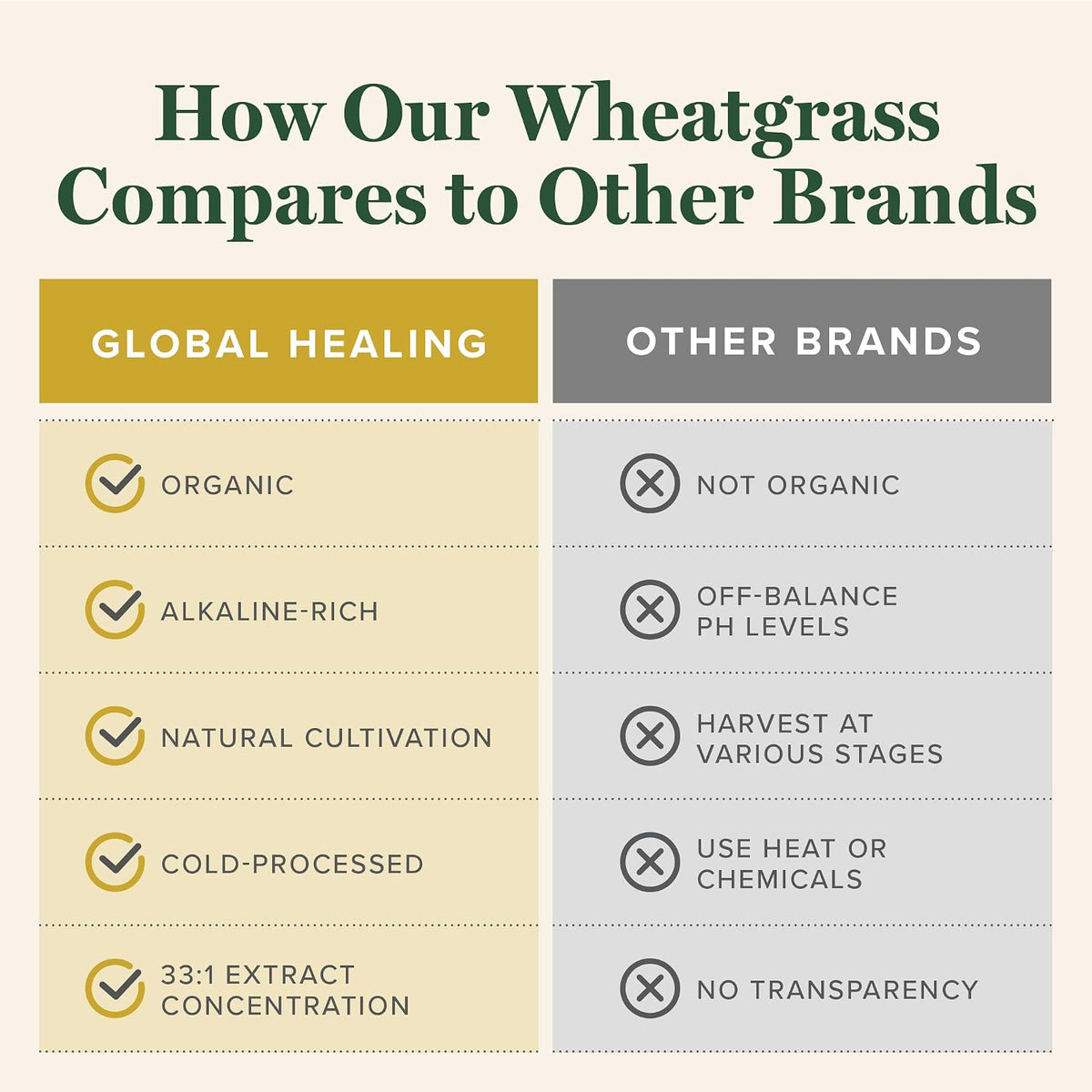 Global Healing Organic Wheatgrass Powder - Nutrient-Dense Raw Wheatgrass Juice Powder (33:1 Extract) - 180g - görsel 5