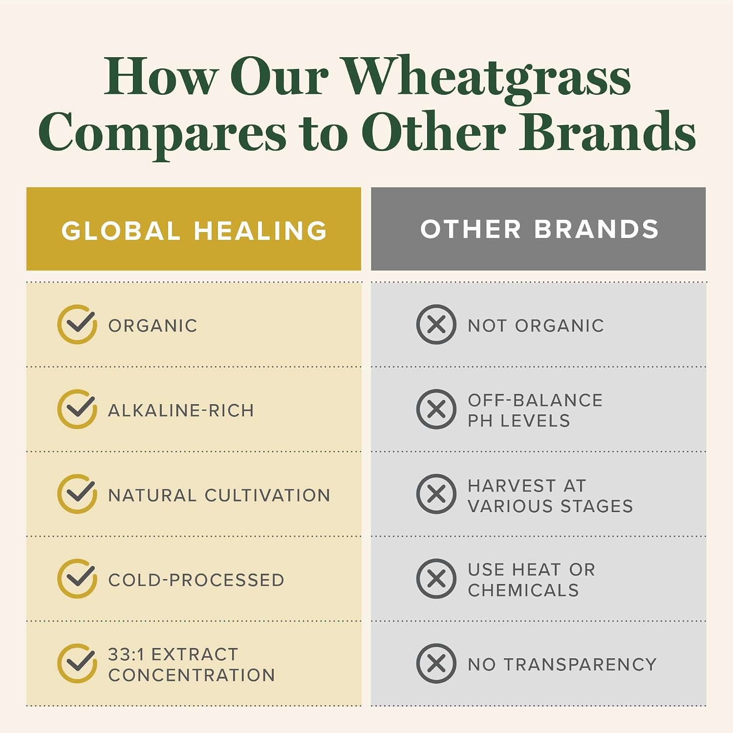 Global Healing Organic Wheatgrass Powder - Nutrient-Dense Raw Wheatgrass Juice Powder (33:1 Extract) - 180g - görsel 5