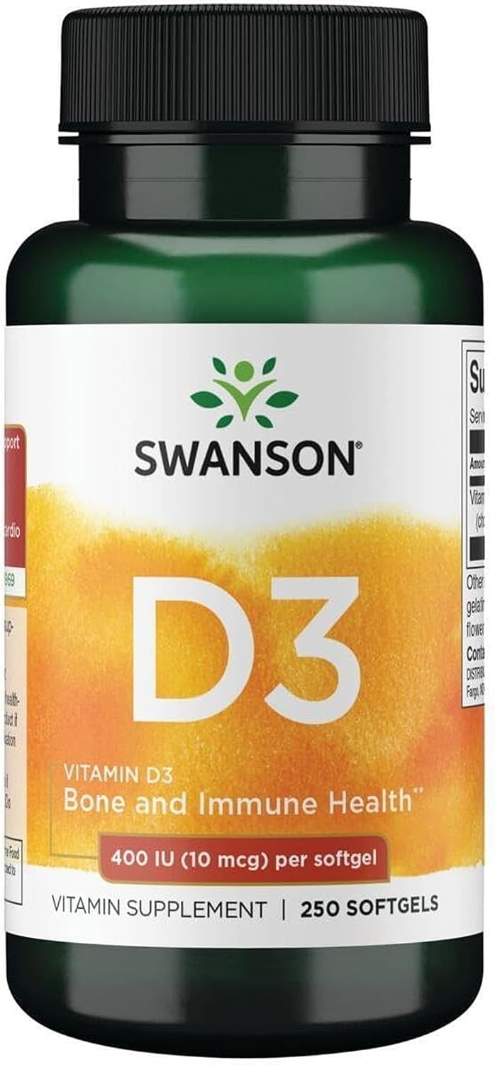 Swanson Vitamin D3 400 IU (10 mcg) – 250 Softgel Capsules - görsel 1