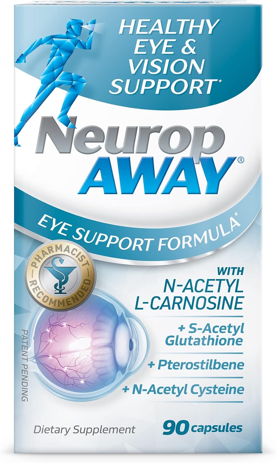 NeuropAWAY Eye Support Food Supplement – 60 Capsules with Lutein, N-Acetyl L-Carnosine, S-Acetyl Glutathione, N-Acetyl Cysteine, Pterostilbene, Lycopene, Zeaxanthin to Support Healthy Vision, Helps with Blurred and Dry Eyes - görsel 3