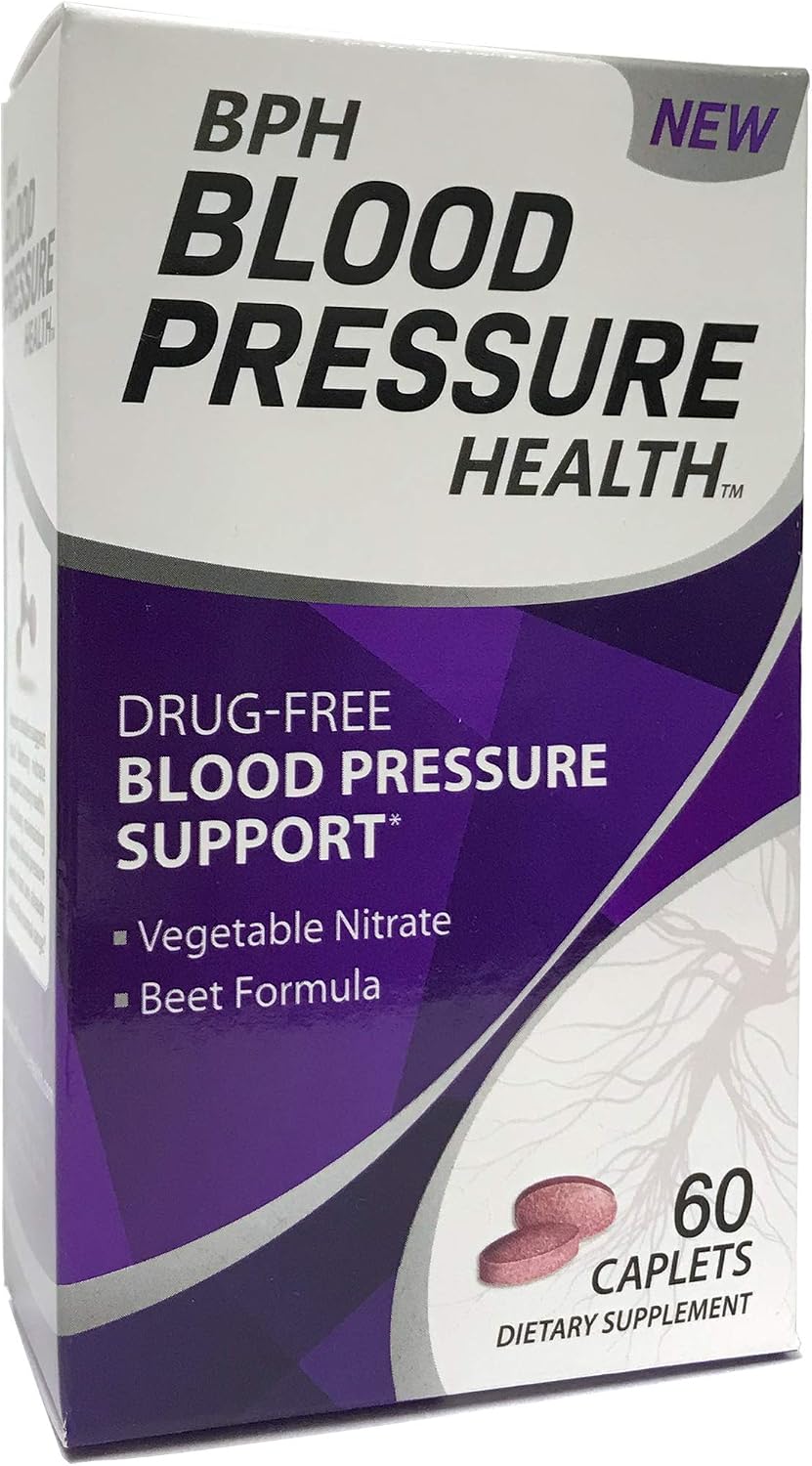 BPH Blood Pressure Health Maintenance Dietary Supplement Caplets - Beetroot, 60 Count - görsel 1
