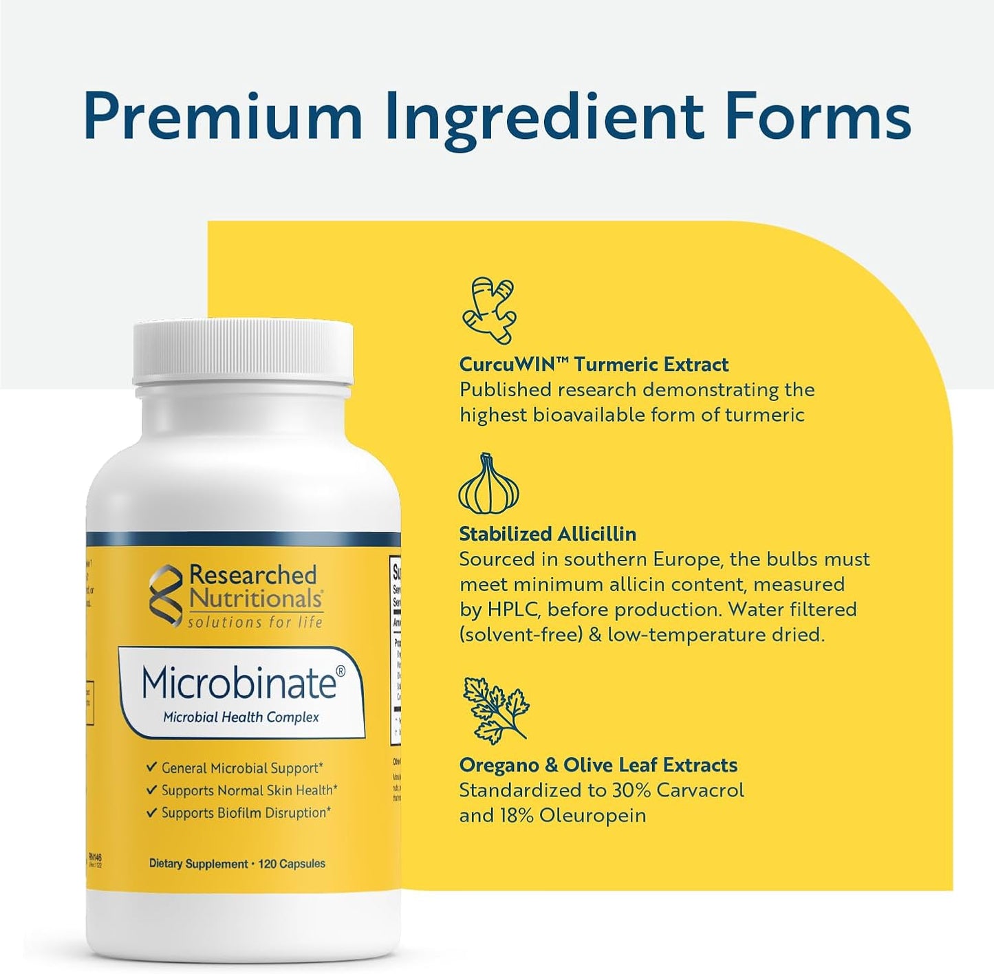 Researched Nutritionals Microbinate - Microbial Health Complex - 120 Capsules - görsel 4