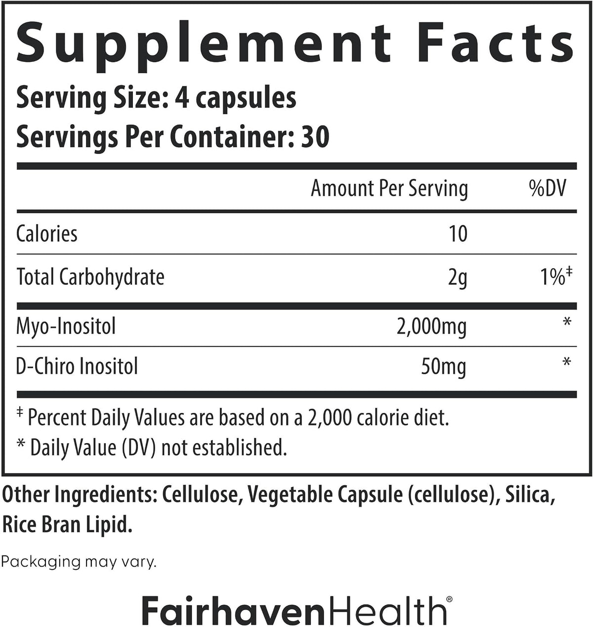 Fairhaven Health Myo-Inositol & D-Chiro Inositol 40:1 Ratio - Hormone & Ovarian Health Supplement for Women with PCOS, 120 Capsules - görsel 4