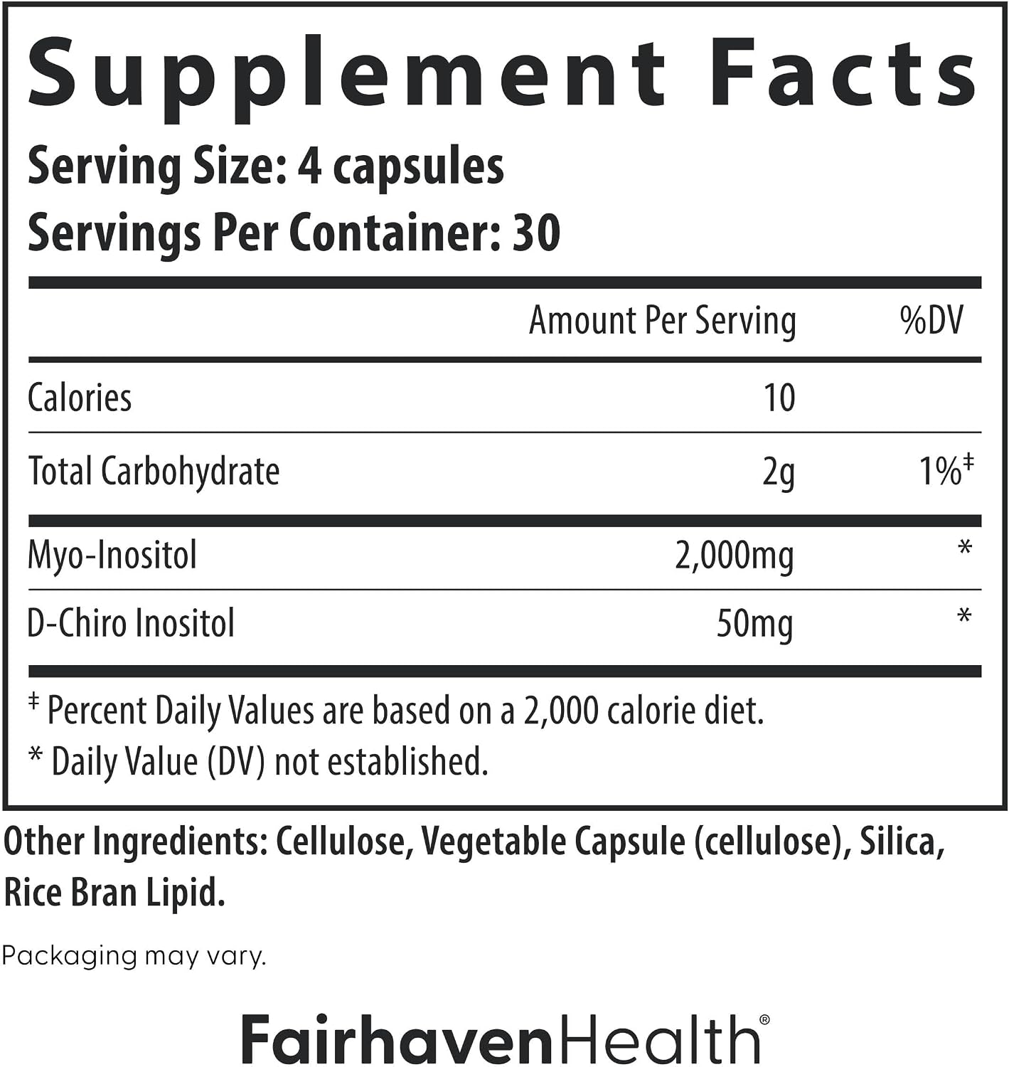 Fairhaven Health Myo-Inositol & D-Chiro Inositol 40:1 Ratio - Hormone & Ovarian Health Supplement for Women with PCOS, 120 Capsules - görsel 4